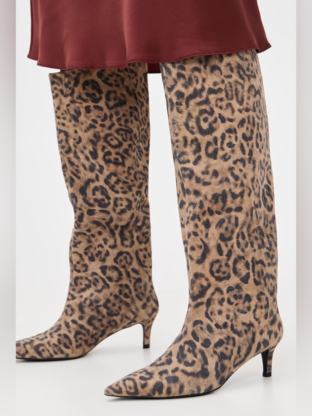 New Free People Leopard Kiki Kitten Heel Boots - Picture 3 of 7